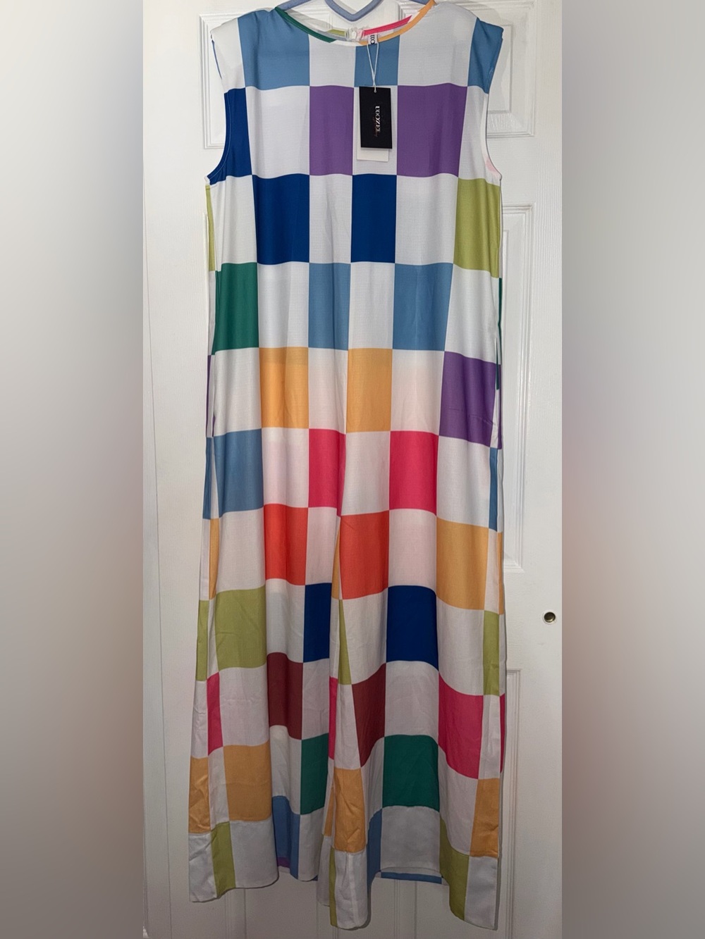 UOOZEE Multicolor Plaid Sleeveless Jumpsuit